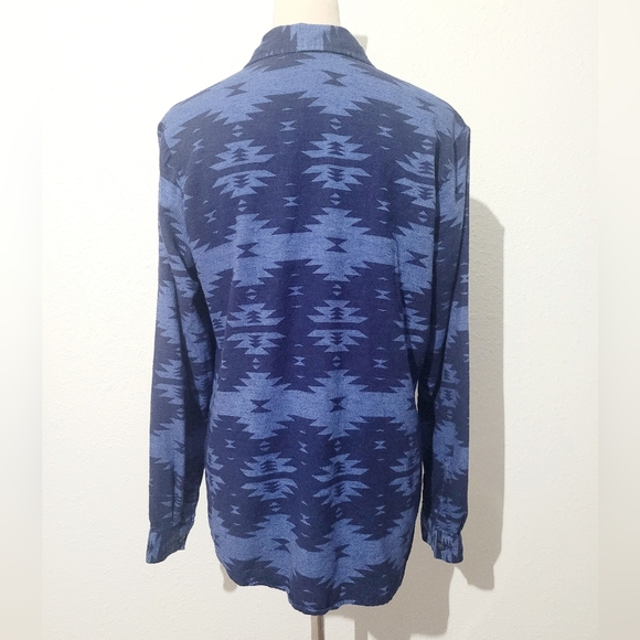 Dickies Women Button-Front Long Sleeve Shirt Southwest Print Medium 100% Cotton - Picture 4 of 10